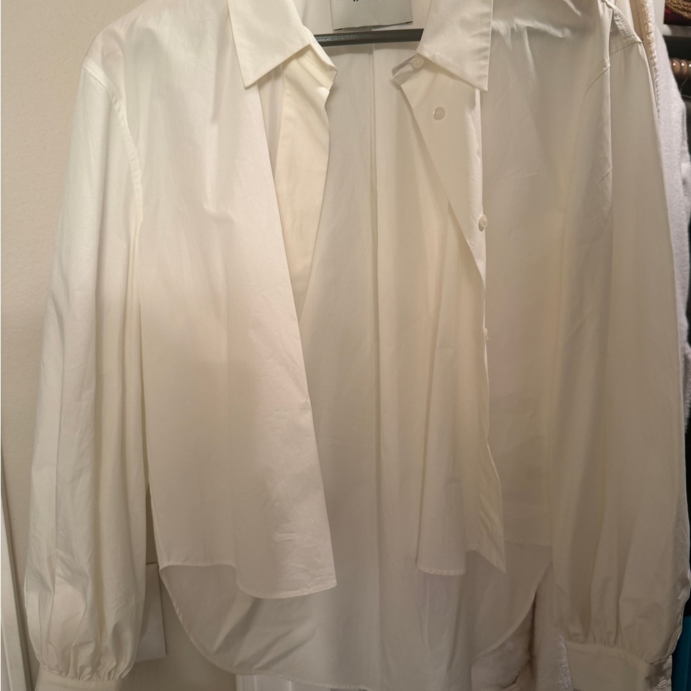 Cream Button-Up Blouse